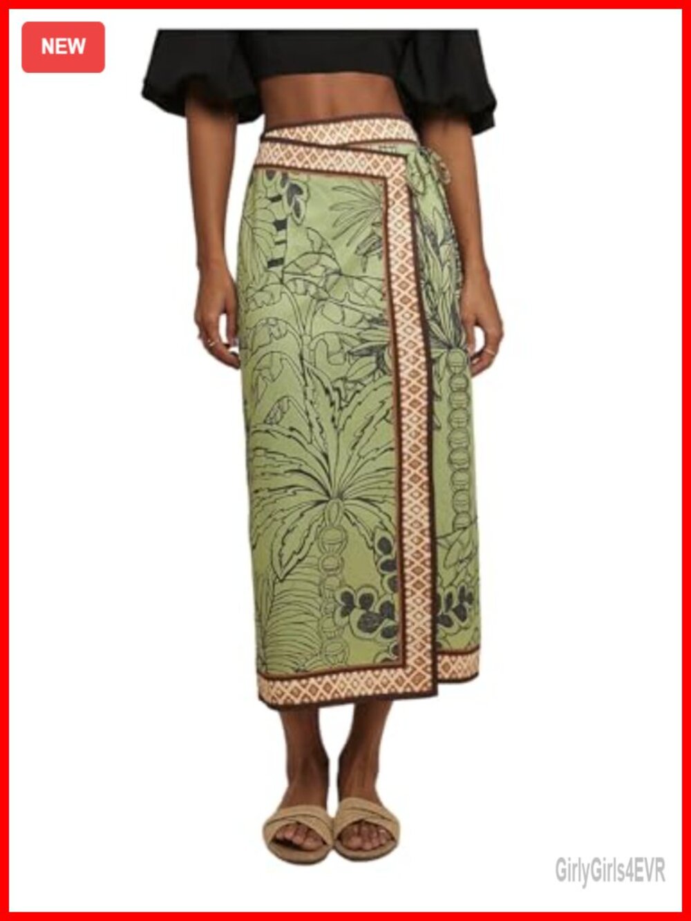 Boho Floral Paisley High Waisted Asymmetrical Midi Wrap Skirt